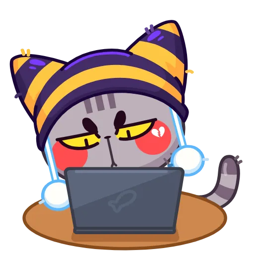 👨‍💻 Стикер «Котенок в шапке» для Telegram