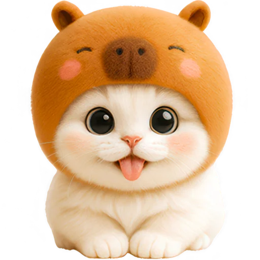 😛 Стикер «Котик-капибара» для Telegram