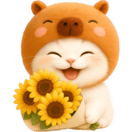 🌻 Стикер «Котик-капибара» для Telegram