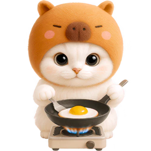 🍳 Стикер «Котик-капибара» для Telegram