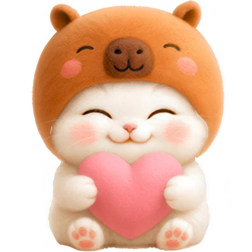 ❤️ Стикер «Котик-капибара» для Telegram