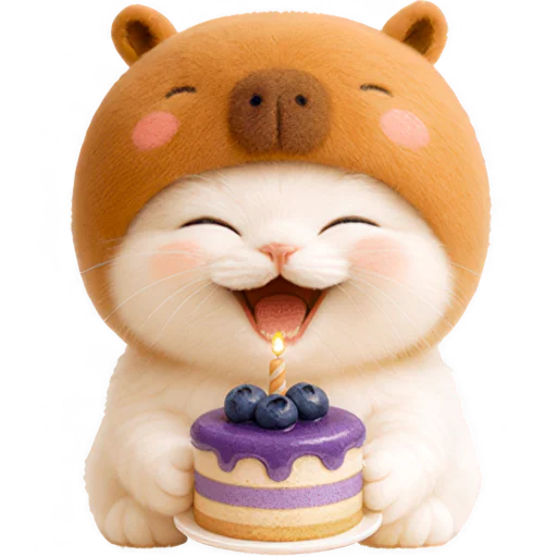 🎂 Стикер «Котик-капибара» для Telegram