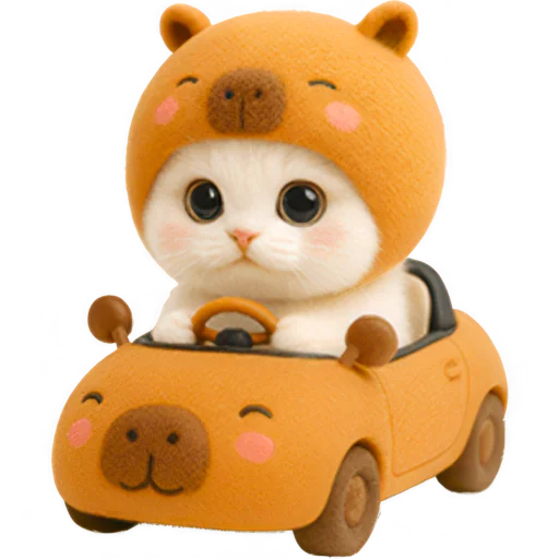 🚗 Стикер «Котик-капибара» для Telegram