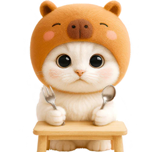 😋 Стикер «Котик-капибара» для Telegram