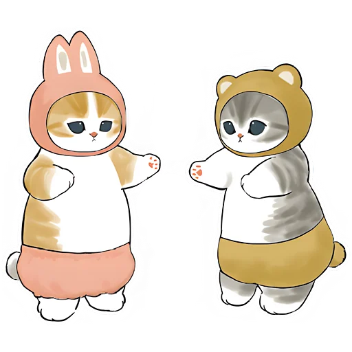 🥰 Стикер «Котята в костюмах» для Telegram