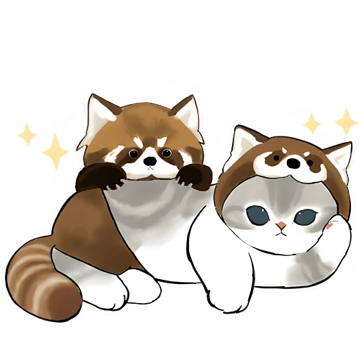 🦝 Стикер «Котята в костюмах» для Telegram