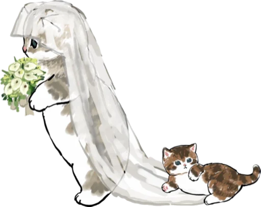 👰‍♀️ Стикер «Kittens mofu_sand 3» для Telegram