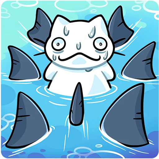 🦈 Стикер «Кисятки на отдыхе Без Текста» для Telegram