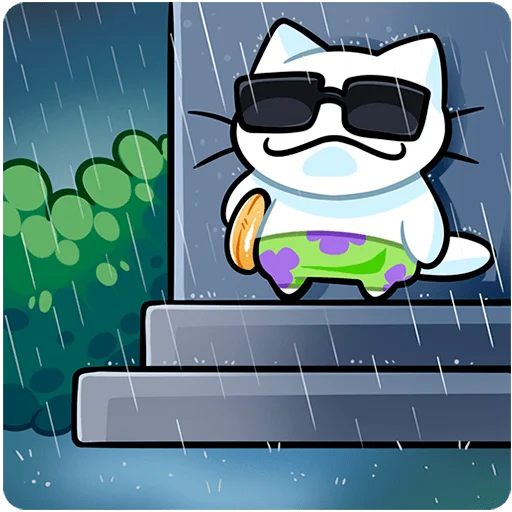😎 Стикер «Кисятки на отдыхе Без Текста» для Telegram