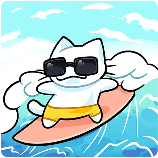 🏂 Стикер «Кисятки на отдыхе Без Текста» для Telegram