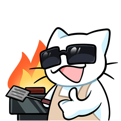 👍 Стикер «Кисятки на отдыхе Без Текста» для Telegram