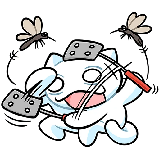🦟 Стикер «Кисятки на отдыхе Без Текста» для Telegram