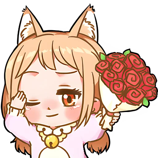 🥀 Стикер «Киса тян» для Telegram