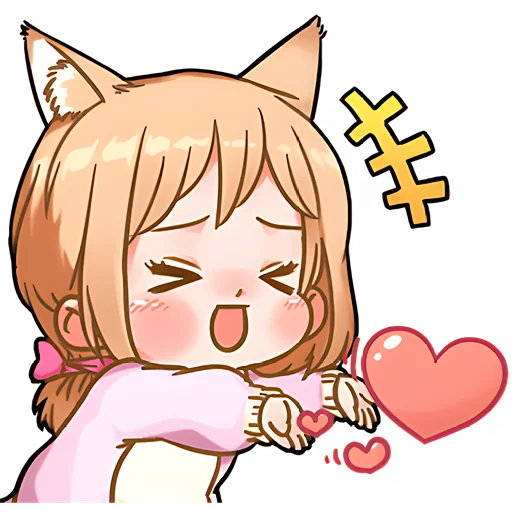 😍 Стикер «Киса тян» для Telegram