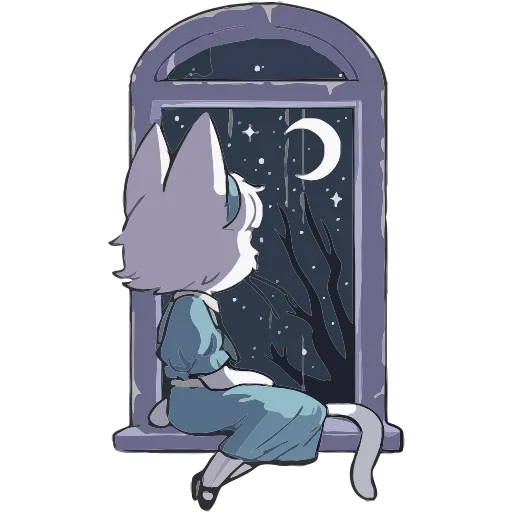 😴 Эмодзи «Кошечка Мия» для Telegram