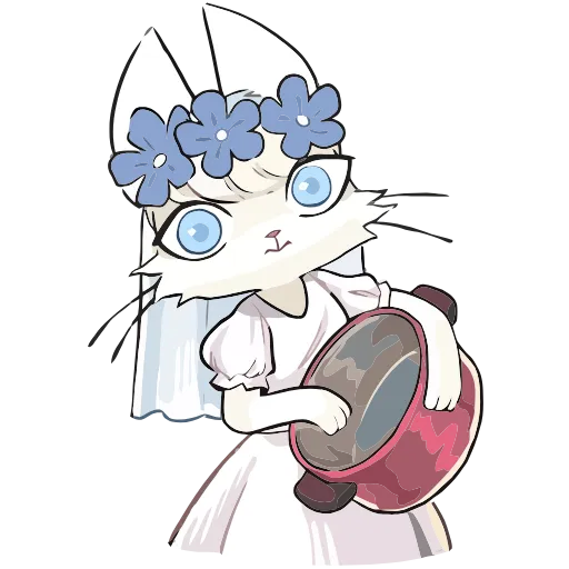 👰 Эмодзи «Кошечка Мия» для Telegram