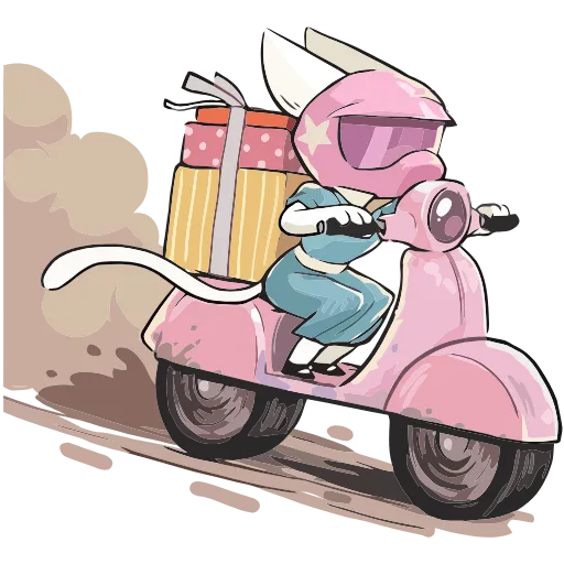 🏍 Эмодзи «Кошечка Мия» для Telegram
