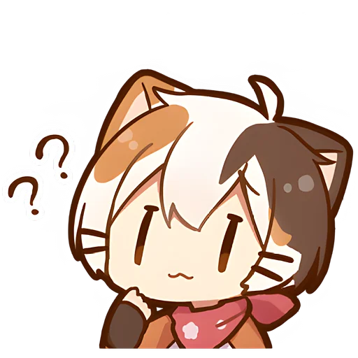 😕 Стикер «Котенок Такамару» для Telegram