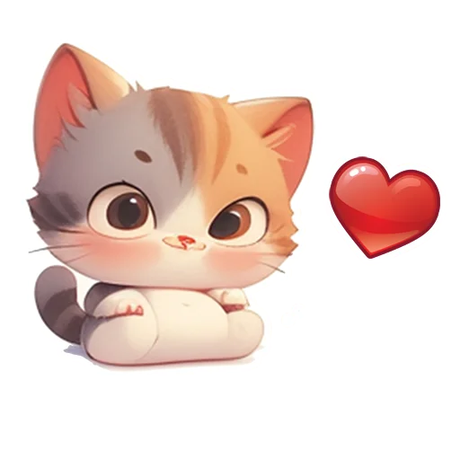 ❤️ Стикер «Котенок Луни» для Telegram
