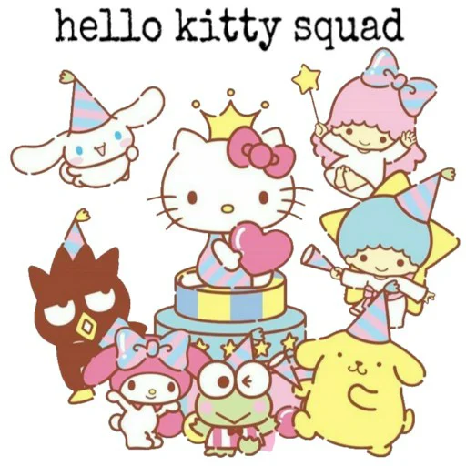 🥳 Стикер «hello kitty squad» для Telegram