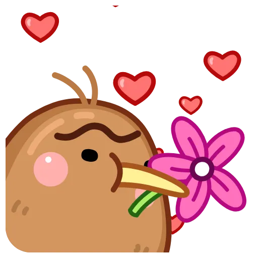 🌺 Стикер «Птичка Киви» для Telegram