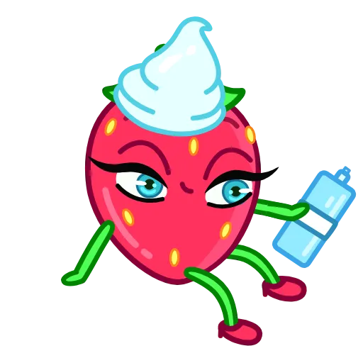 🥛 Стикер «Клубнично» для Telegram