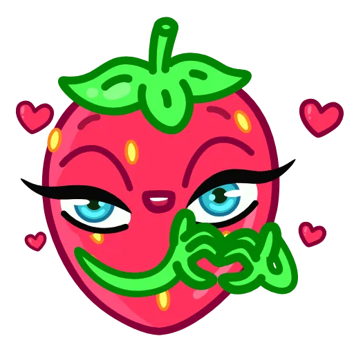 ❤️ Стикер «Клубнично» для Telegram
