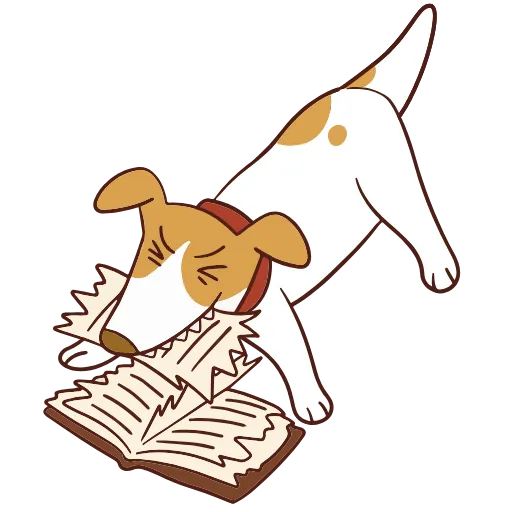 🐶 Стикер «Книга лучший друг» для Telegram