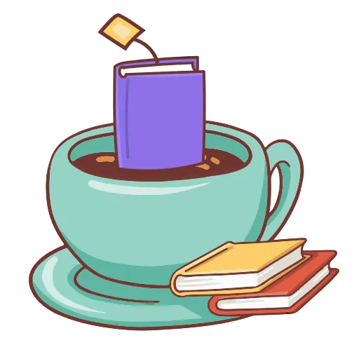 ☕ Стикер «Книга лучший друг» для Telegram