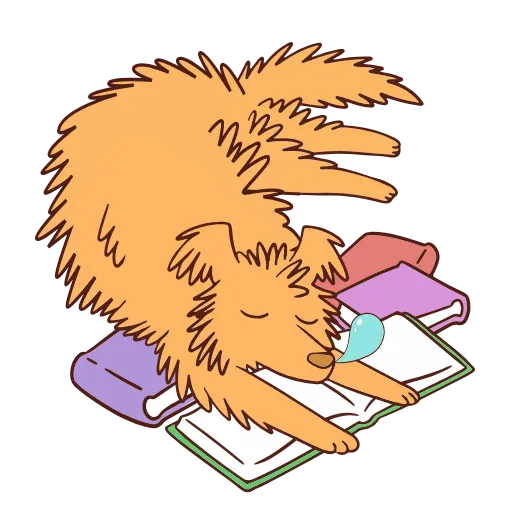 😪 Стикер «Книга лучший друг» для Telegram