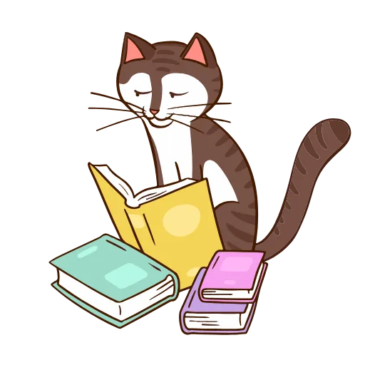 😺 Стикер «Книга лучший друг» для Telegram