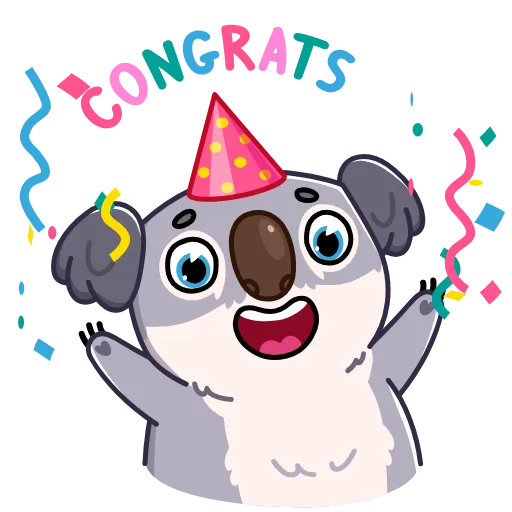 🥳 Стикер «Kozy Koala» для Telegram