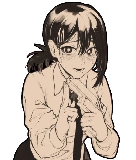 🔫 Стикер «Kobeni Higashiyama (CSM)» для Telegram