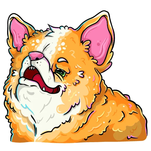 🤪 Стикер «Помятый корги без текста» для Telegram