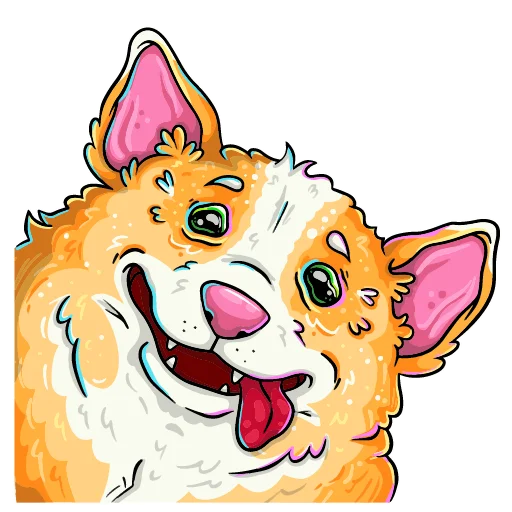 😋 Стикер «Помятый корги без текста» для Telegram