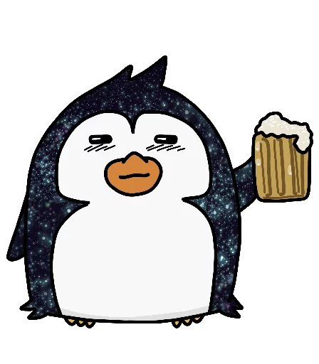 🍺 Стикер «КОСМИЧЕСКИЕ пингвины» для Telegram