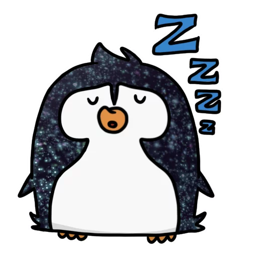 💤 Стикер «КОСМИЧЕСКИЕ пингвины» для Telegram