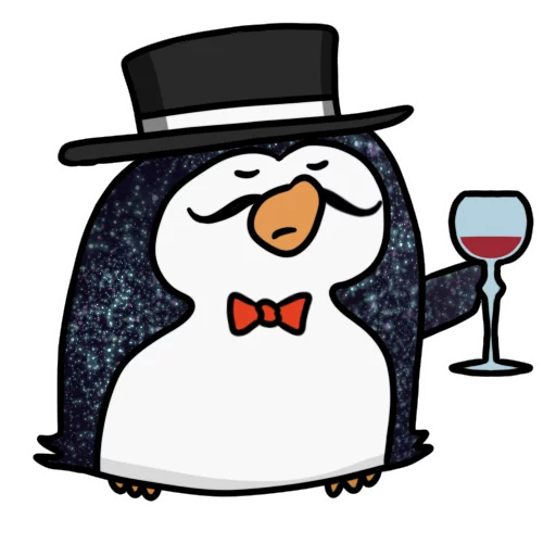 🎩 Стикер «КОСМИЧЕСКИЕ пингвины» для Telegram