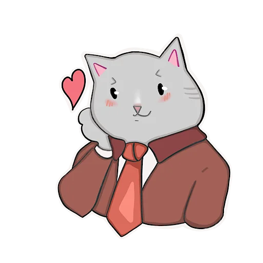 ❤️ Стикер «котичай» для Telegram
