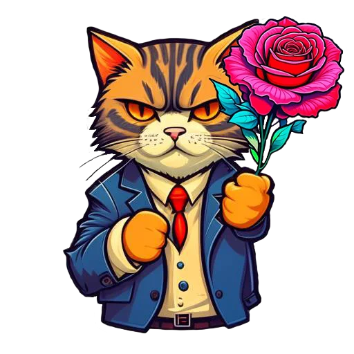 🌹 Стикер «Кот Дон Батон» для Telegram
