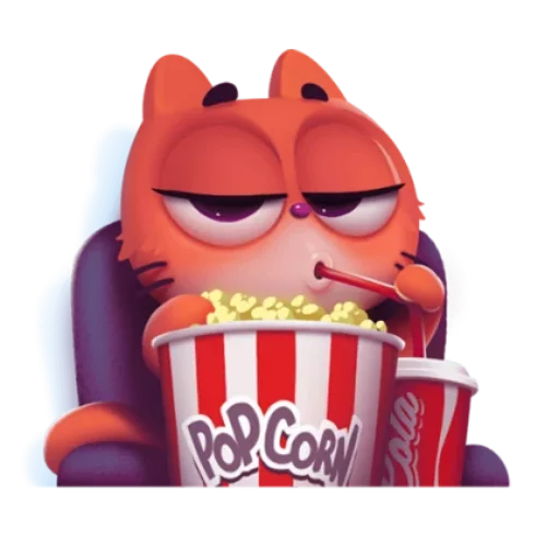 🍿 Стикер «котёнок Таффи» для Telegram
