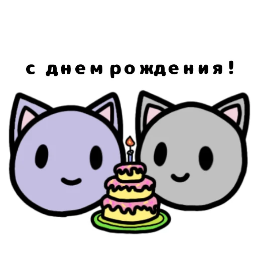 🥳 Стикер «котики эмоджи» для Telegram