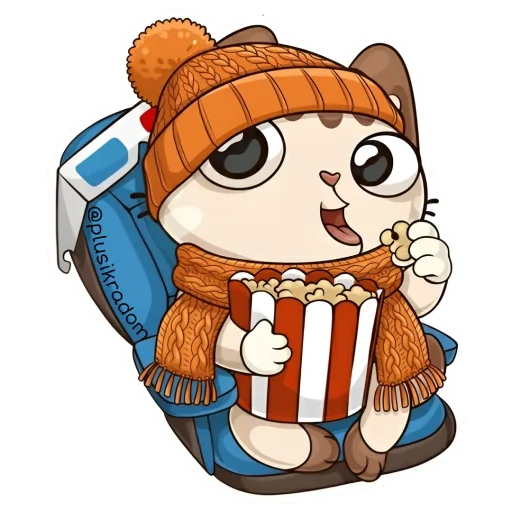 🍿 Стикер «Котик из ВК в шапке» для Telegram