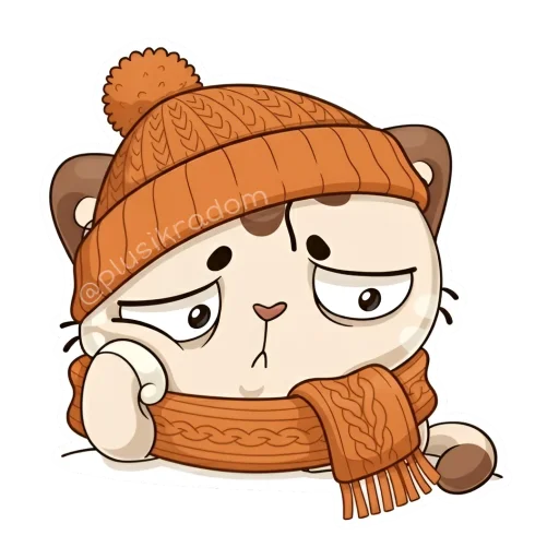 😔 Стикер «Котик из ВК в шапке» для Telegram