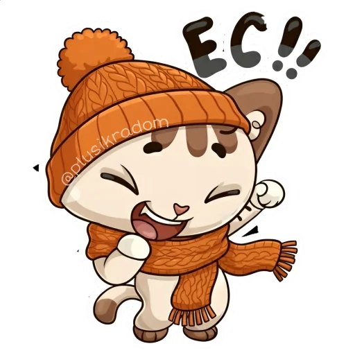✅ Стикер «Котик из ВК в шапке» для Telegram