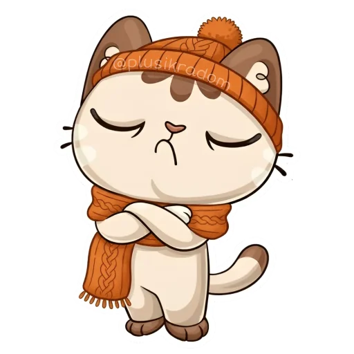 😔 Стикер «Котик из ВК в шапке» для Telegram