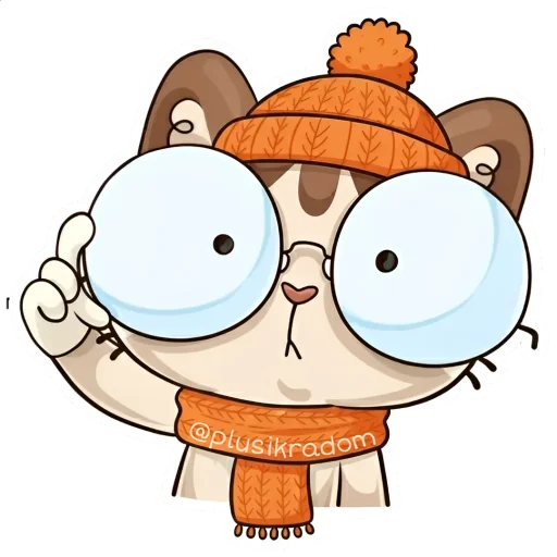 Стикерпак Котик из ВК в шапке для Telegram — скачать