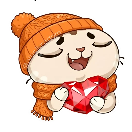 ☺️ Стикер «Котик из ВК в шапке» для Telegram