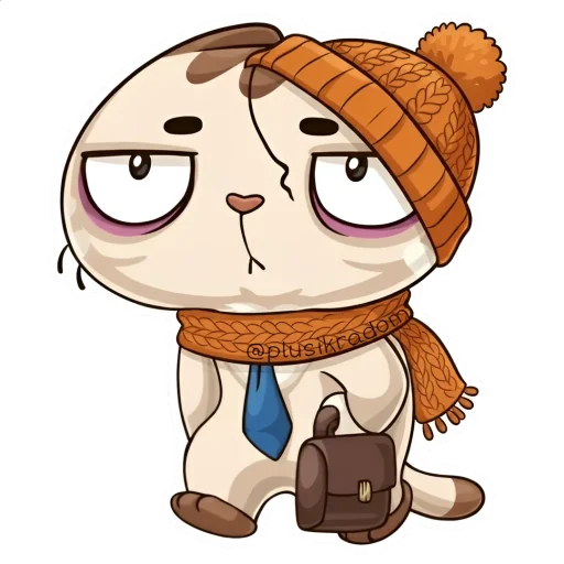 😔 Стикер «Котик из ВК в шапке» для Telegram