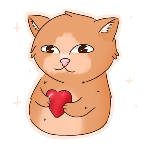 ❤️ Стикер «Котик Миша» для Telegram